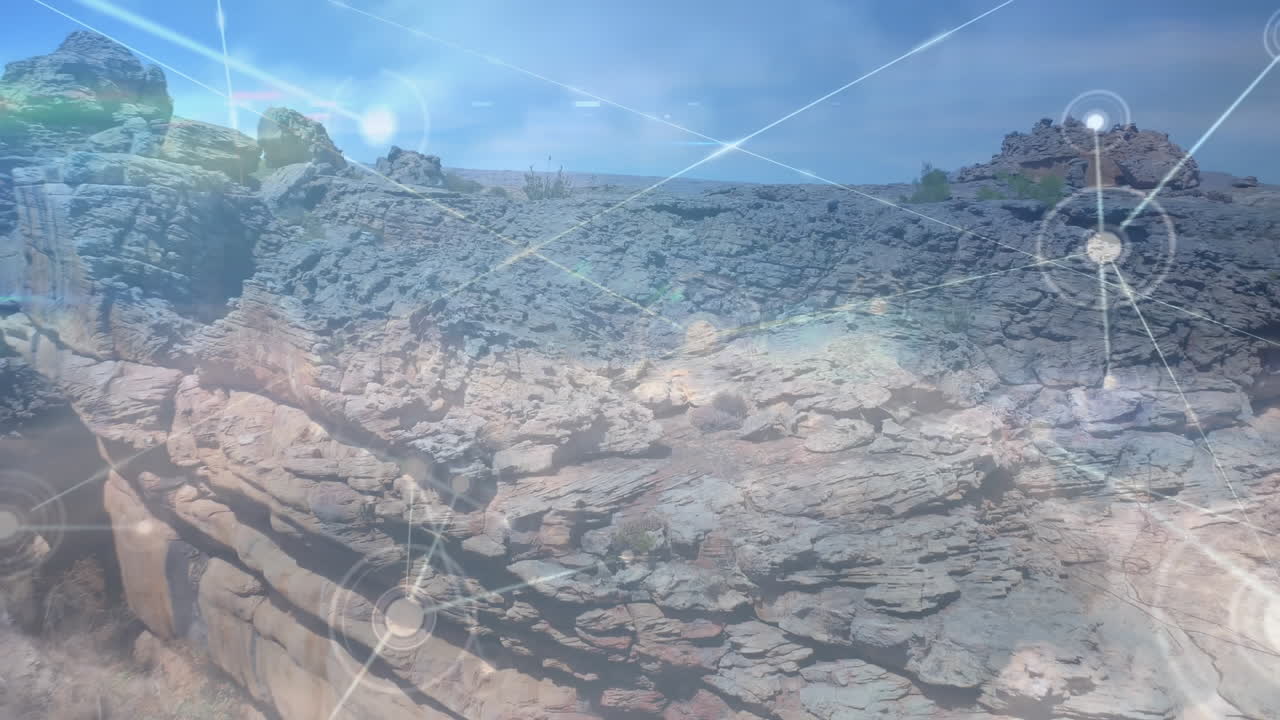 바위 위의 연결 네트워크의 애니메이션