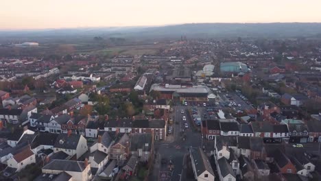 wellington, somerset, reino unido, 30 de diciembre de 2019: vista aérea panorámica del centro de la ciudad de wellington