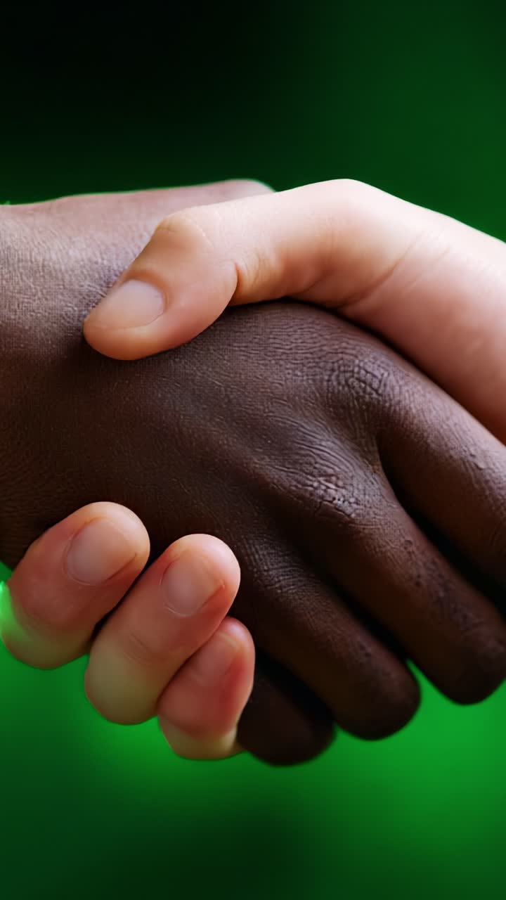 A Symbol of Unity: Two Hands of Different Colors Intertwined Together, Representing Solidarity, Trust, and the Strength Found in Diversity and Togetherness