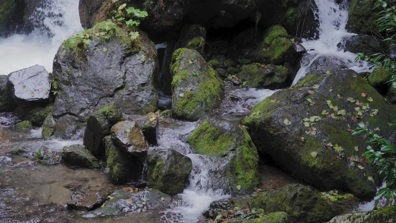 Mountain river and waterfall