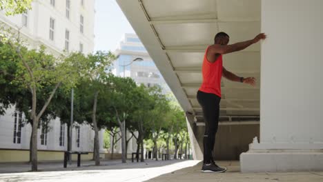 man exercising in an urban setting