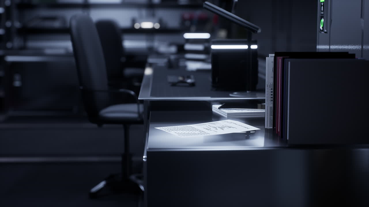 centro de red de oficinas y comunicaciones futurista