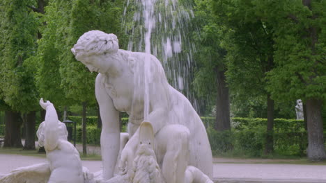 closeup shot of the naiad fountains at schoenbrunn palace, vienna, austria