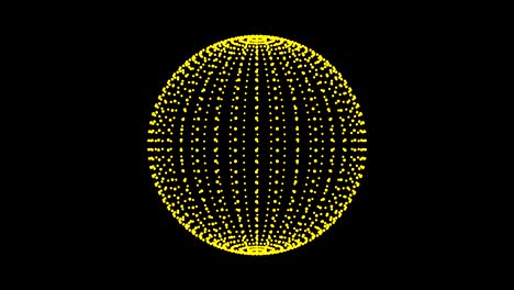 loop rotate sphere animation cycle. yellow dots on the alpha transparent background