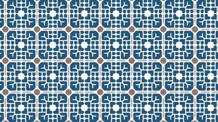 Motion video of square blue and white pattern video