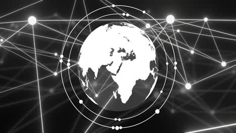 animation of data and network of connections over globe