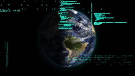 códigos de tierra giratoria y de computadora