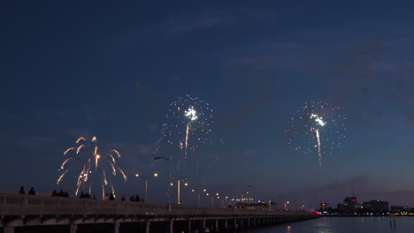 a fireworks display over water marks a big holiday 1