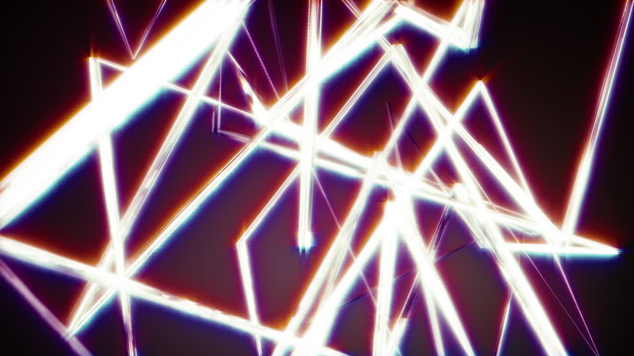 Abstract chaos flying flickering light shiny silver metallic material techno background. 4K loop motion design animation of abstract Hi-tech Sci-Fi shiny metallic futuristic industrial objects flying.