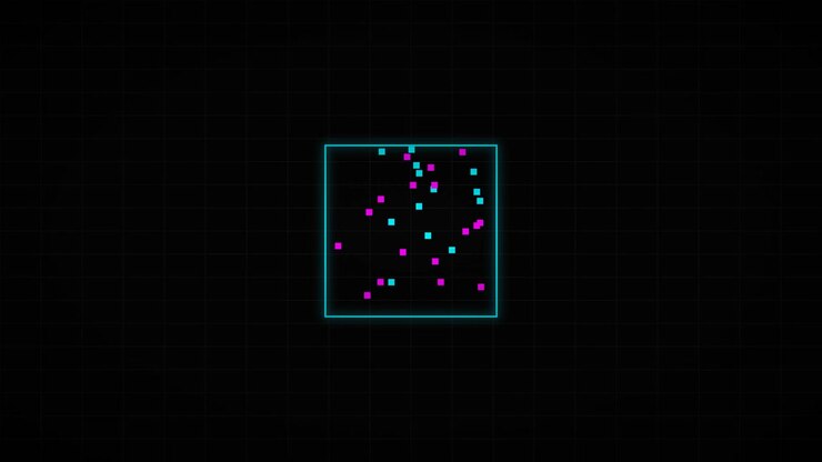 Abstract Digital Motion Graphics with Geometric Shapes and Glitch Effects