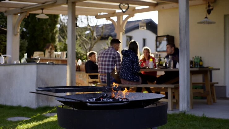 Friends Enjoying a Backyard BBQ