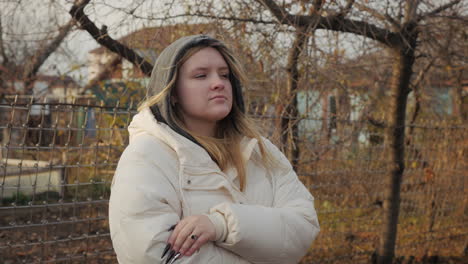 woman in autumnal setting