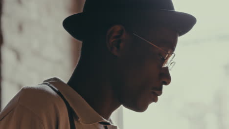 stylish black man in profile