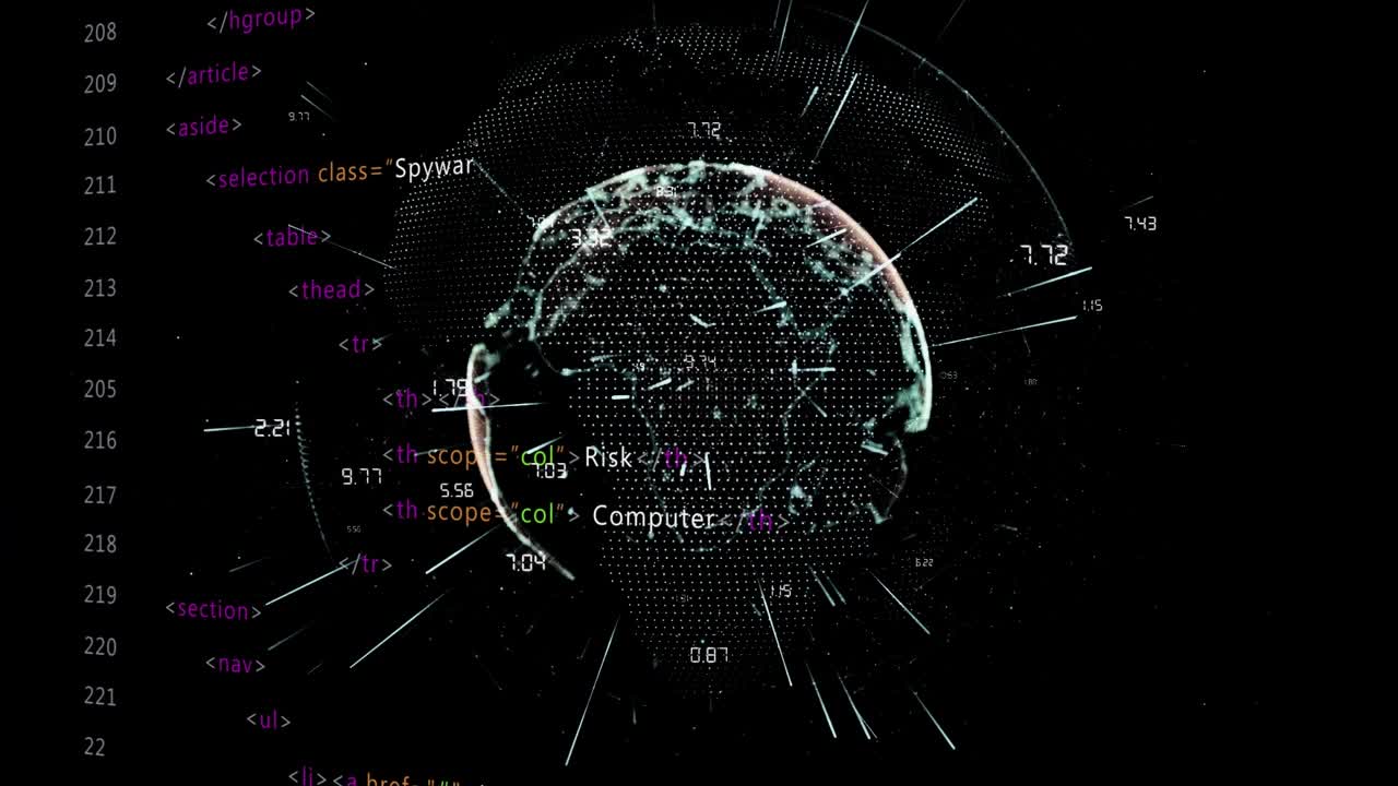 Animation of globe over data processing