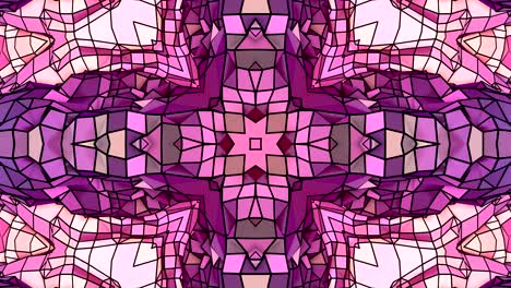 purple low poly geometric abstract background as a moving stained glass or kaleidoscope effect in 4k. Loop 3d animation, seamless footage in popular low poly style. V25
