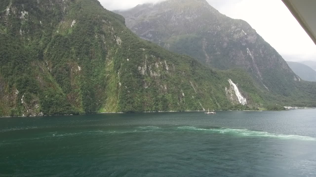 View from a balcony of a cruise ship.