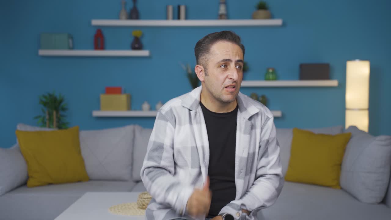 The man is panicking.