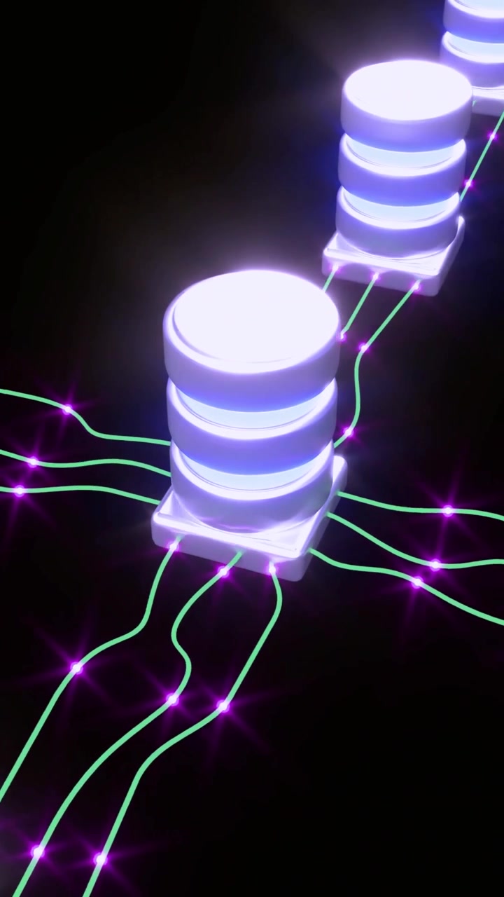 Server di Dati Digitali Astratti Connessi in Rete con Linee Luminose