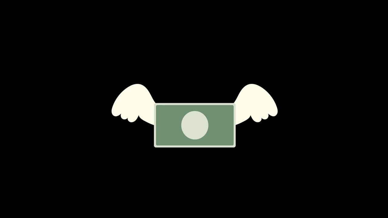 An Animation Of Money With Feathers Flying In The Air