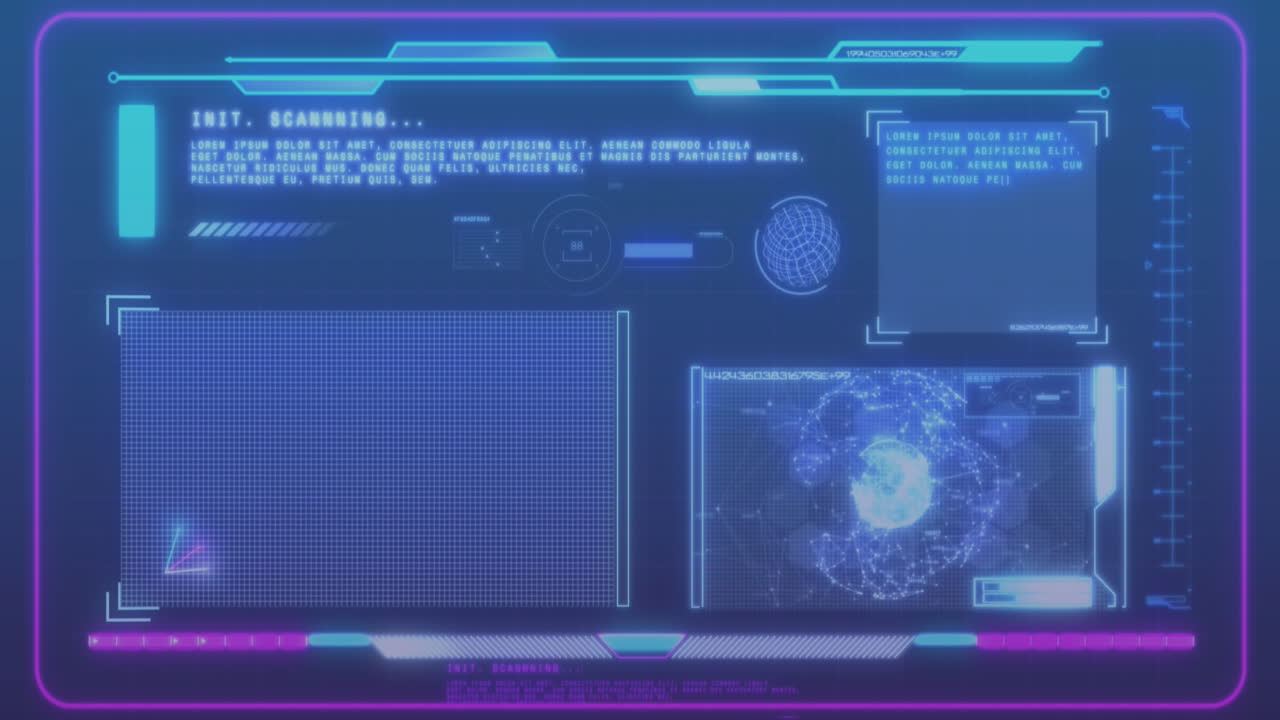 Animation of data processing over screens