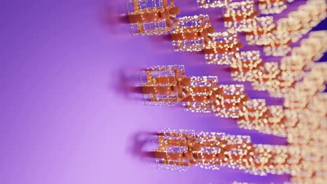 lowing gift boxes on a purple backdrop background vertical