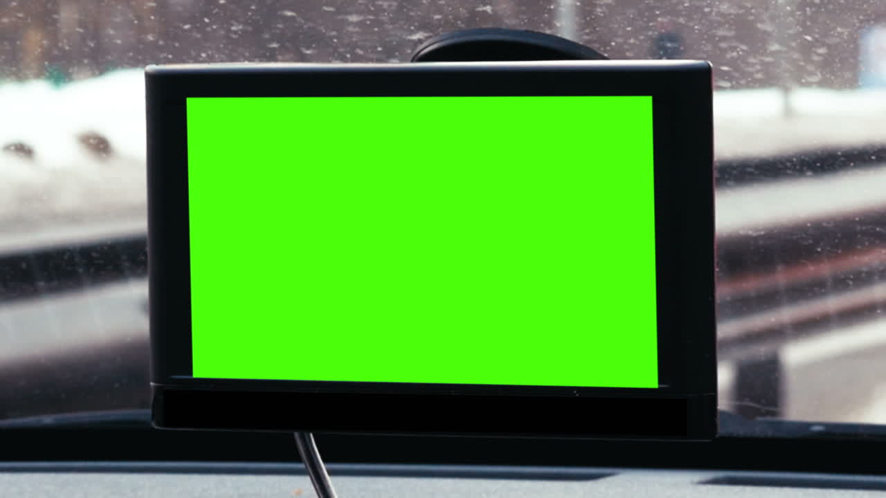 GPS device with chroma key over dashboard