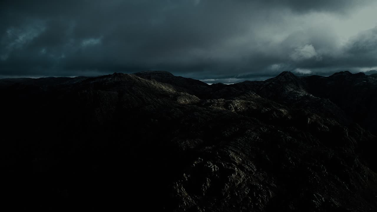 Montagne Nebbiose Di Notte Vista Aerea