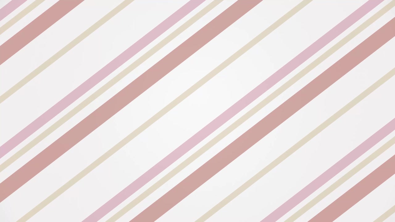 Ren, sømløs animasjon av myke rosa og beige diagonale striper som beveger seg over en hvit bakgrunn