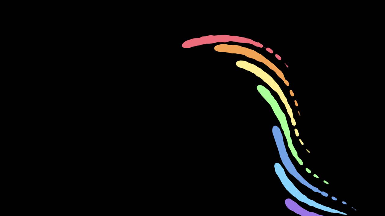 진동하는 빛의 흔적은 어두운 배경에 대해 움직입니다.