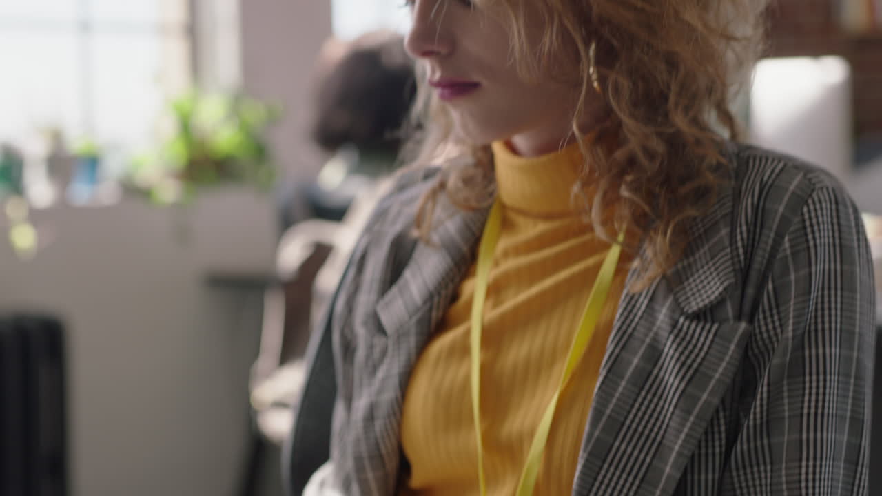 hermosa mujer de negocios pelirroja escribiendo usando computadora trabajando brainstorming proyecto creativo navegando en línea información networking en la oficina de inicio