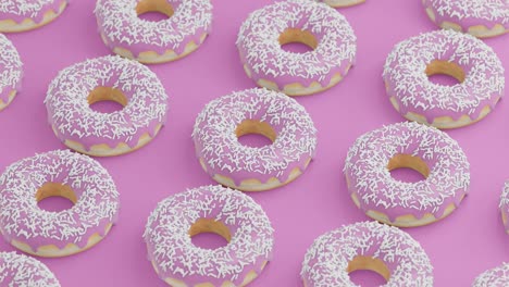 de cerca vista de arriba deliciosas rosquillas patrón giratorio