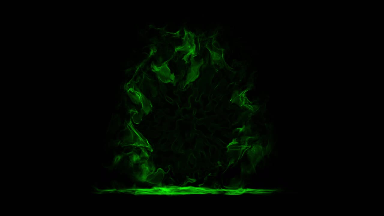 A magical gateway of swirling smoke with a glowing green core. Looping animation perfect for a fantasy portal, toxic passage, or supernatural effect