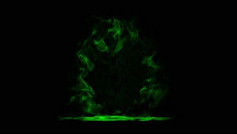 a magical gateway of swirling smoke with a glowing green core. looping animation perfect for a fantasy portal, toxic passage, or supernatural effect