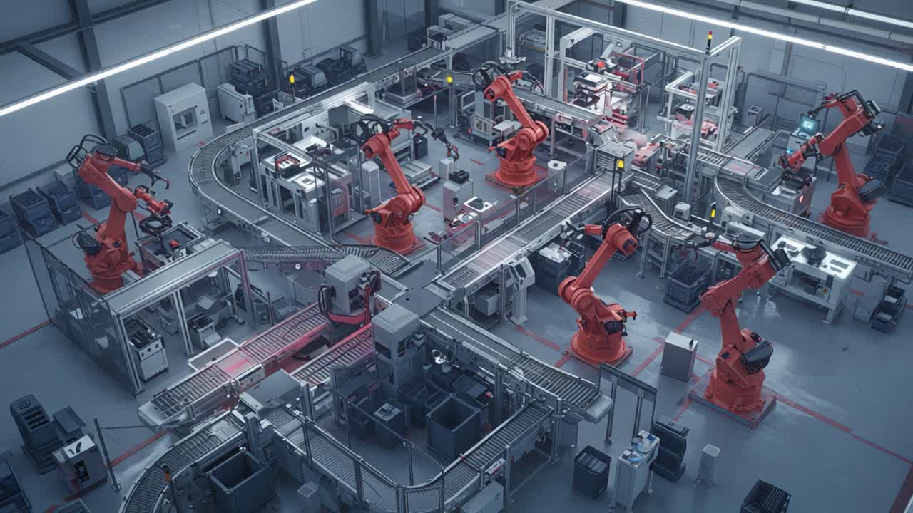 Advanced Robotic Manufacturing System Featuring Multiple Automated Interfaces for Streamlined Production and Efficient Industrial Processes