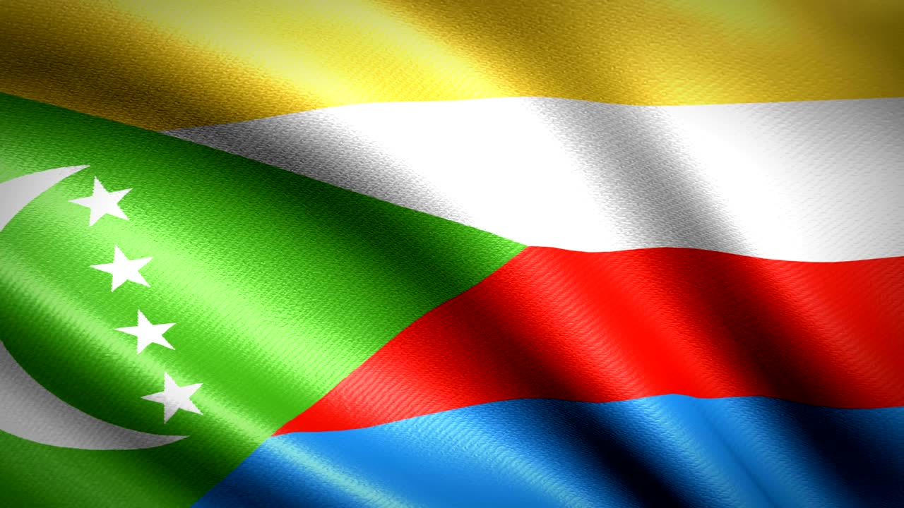 Comoros Flag. Seamless Looping Animation. 4K High Definition Video