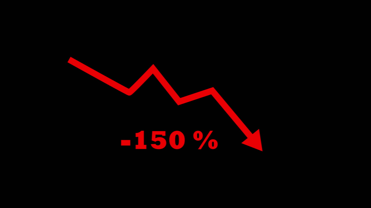 Animated Red Arrow Showing Financial Decline and Negative Percentage