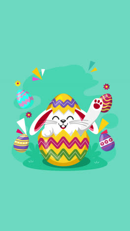 cute easter bunny in an egg