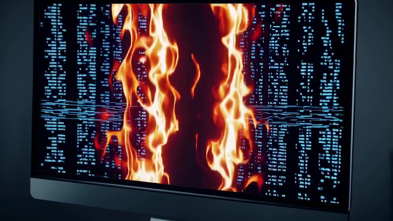 Digital Data Burning on a Computer Monitor Screen