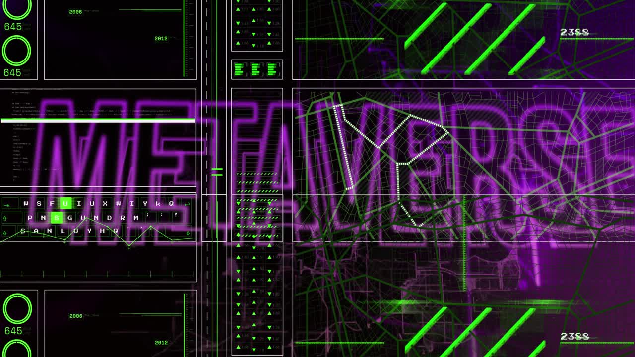 animación del texto del metaverso sobre el procesamiento de datos