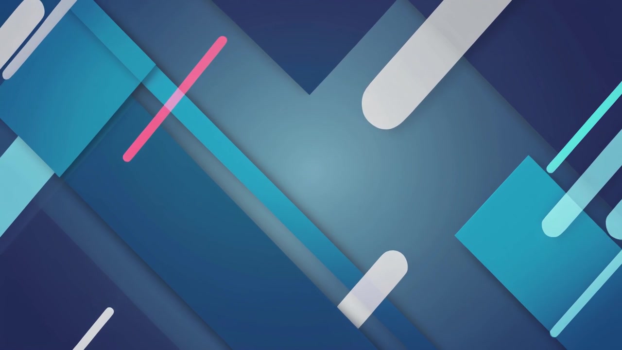 Abstract Motion Background with Moving Blue Geometric Shapes and Lines