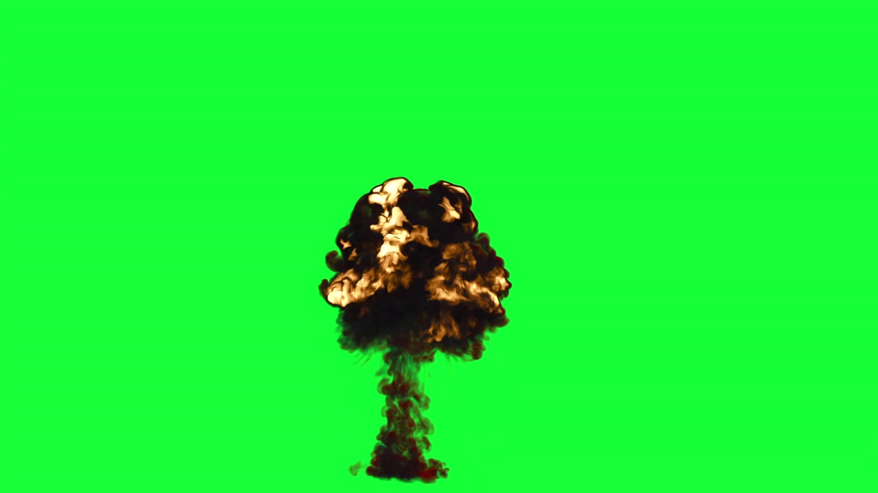 Esplosione su schermo verde
