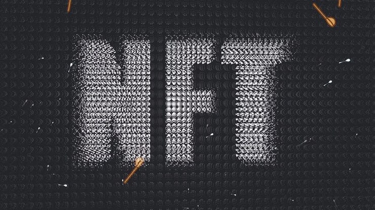 Animation of data processing over nft text