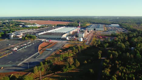 aerial of a tissue products manufacturer in macon georgia