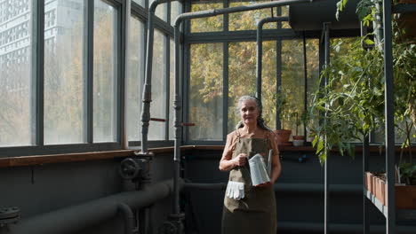 gardener posing indoors