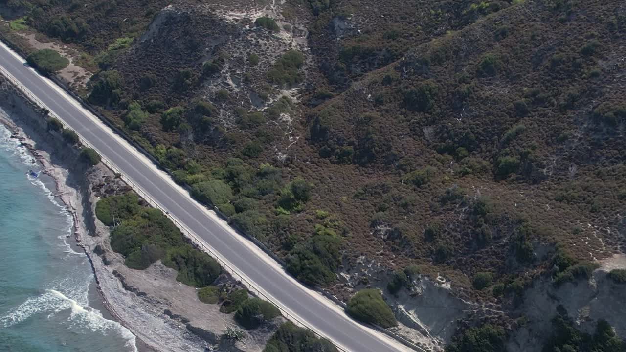 Scenic coastal drive along the beautiful shores of Greece