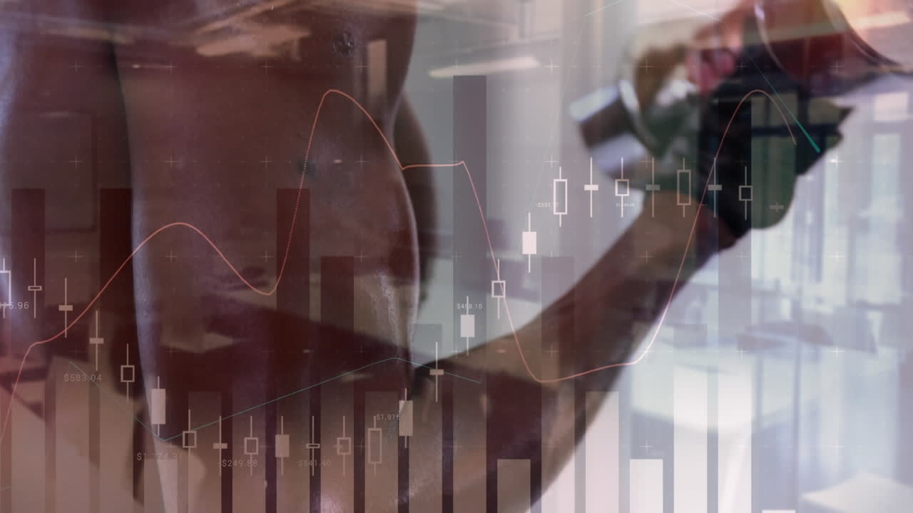 animación de las estadísticas sobre el ejercicio masculino en forma