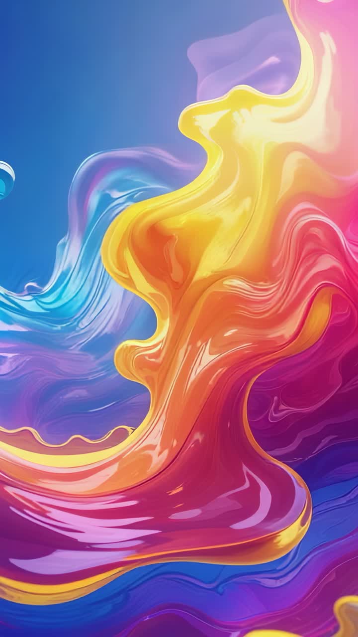 Vertical video: Emerging digital swirl flowing diagonally down drifting ...