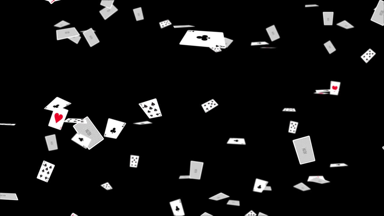 Playing Cards Flying Loop Alpha Channel Slow motion animation | Premium ...