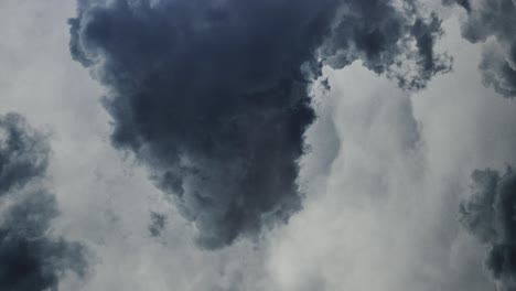 lightning storm inside dark cumulonimbus clouds 4k