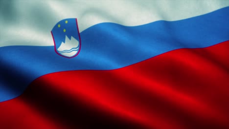 la bandera de eslovenia ondeando en el viento. la bandera nacional de eslovaquia. el signo de eslovénia animación de bucle sin costuras. 4k